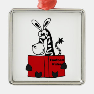 Adorno Metálico El fútbol divertido de la lectura de la cebra