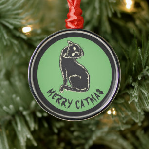 Adorno Metálico El gato negro espantó el horror