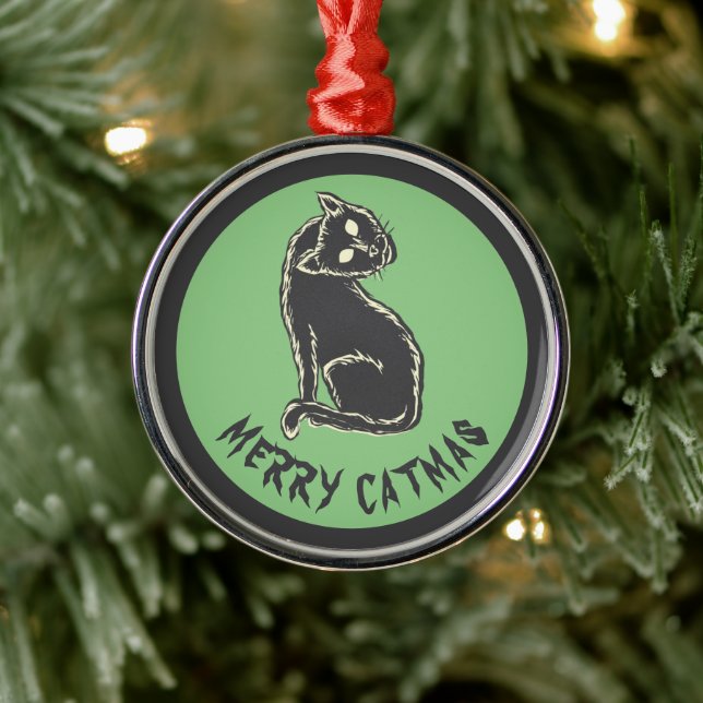 Adorno Metálico El gato negro espantó el horror (Árbol)