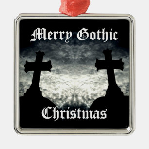 Adorno Metálico El gemelo cruza Felices Navidad góticos