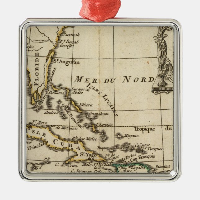 Adorno Metálico El Golfo de México, islas del Caribe (Frente)