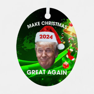 Adorno Metálico El gracioso Santa Trump 2024 vuelve a hacer grande