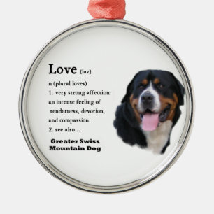 Adorno Metálico El gran amor por los perros de las montañas suizas