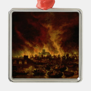 Adorno Metálico El gran fuego de Londres en 1666