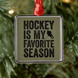 Adorno Metálico El hockey es mi temporada favorita