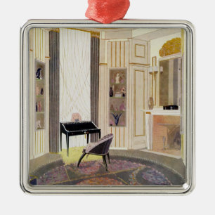 Adorno Metálico El interior con muebles diseñó por Ruhlmann, de