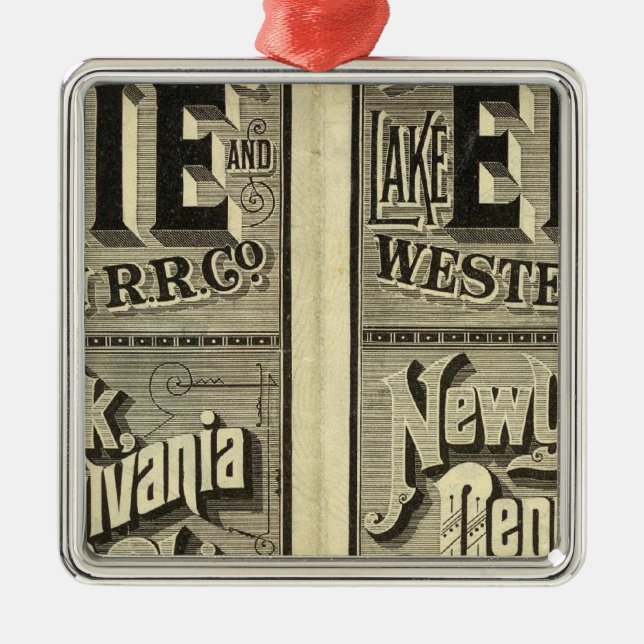 Adorno Metálico El lago Erie y ferrocarril occidental (Frente)