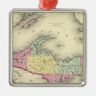 Adorno Metálico El lago Superior y la parte norteña de Michigan