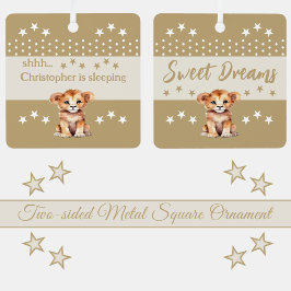 Adorno Metálico El limón lindo shhh add name es marrón dormido