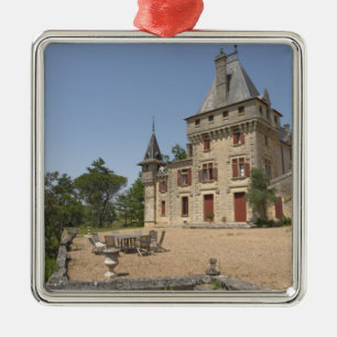 Adorno Metálico El magnífico Chateau de Pressac y jardín