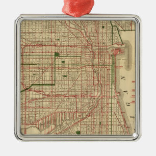 Adorno Metálico El mapa de Blanchard de Chicago