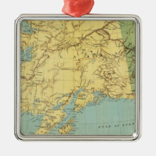 Adorno Metálico El mapa de McNally del rand de Alaska