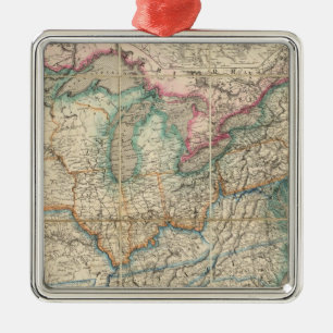 Adorno Metálico El mapa militar de Wyld de los Estados Unidos