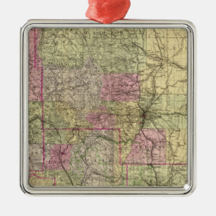 Adorno Metálico El mapa topográfico de Nell de Colorado