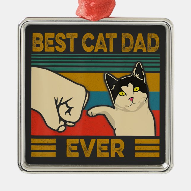 Adorno Metálico El mejor gato del mundo papi divertido regalo para (Frente)