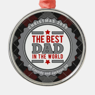 Adorno Metálico El mejor papá del mundo de Ornam Metalizado con ma