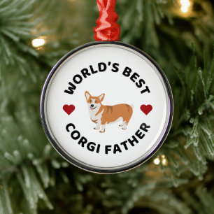 Adorno Metálico El mejor regalo de los Navidades de Corgi Padre Do