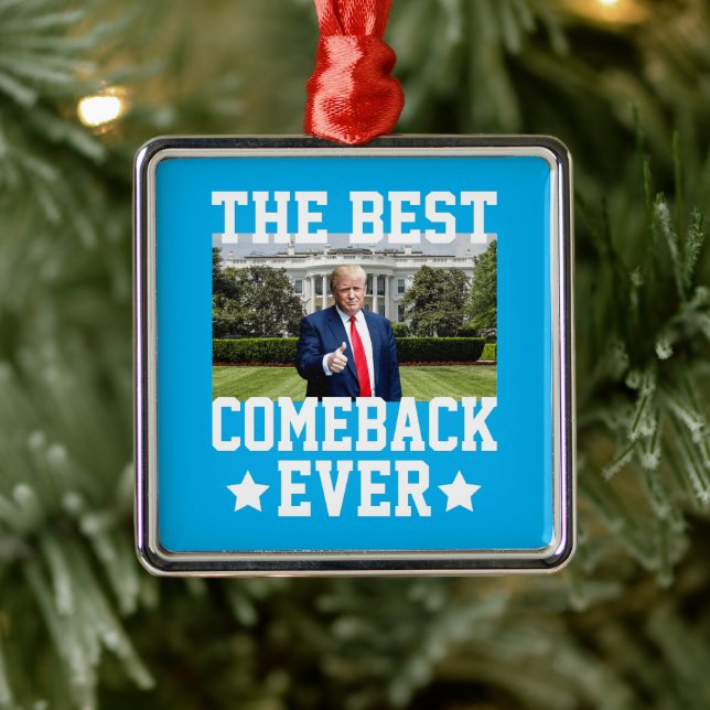 Adorno Metálico El mejor regreso de Trump al 47° presidente (Árbol)