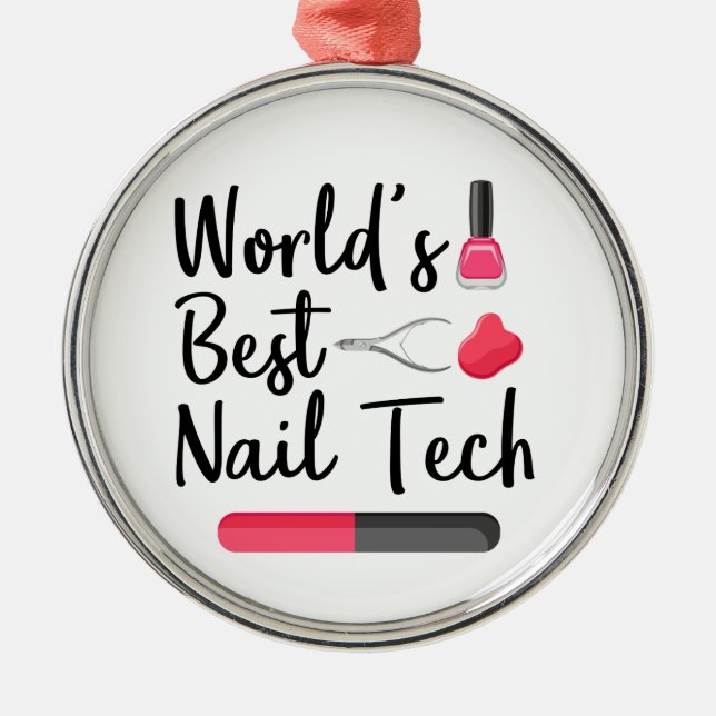 Adorno Metálico El mejor técnico de uñas del mundo (Frente)