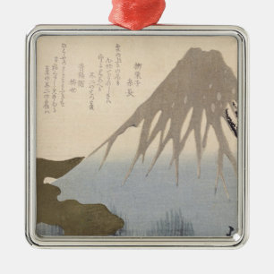 Adorno Metálico El monte Fuji bajo la nieve