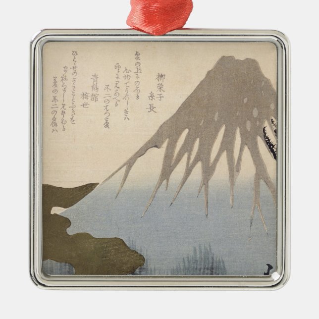 Adorno Metálico El monte Fuji bajo la nieve (Frente)