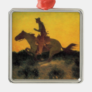 Adorno Metálico El motociclista estadounidense contra el atardecer