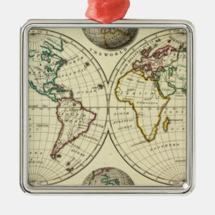 Adorno Metálico El mundo con fronteras continentales