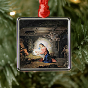 Adorno Metálico El Nacimiento de Cristo - Vladimir Borovikovsky,