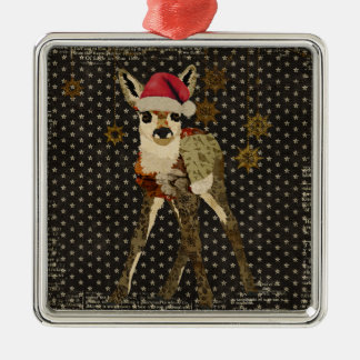 Adorno Metálico El negro floral del navidad del cervatillo