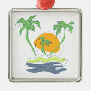 Adorno Metálico El paisaje de las playas de las islas tropicales. 