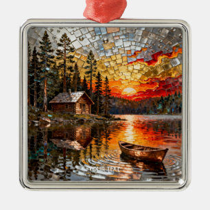 Adorno Metálico El paisaje Metalizado Grabado en relieve de Fantas
