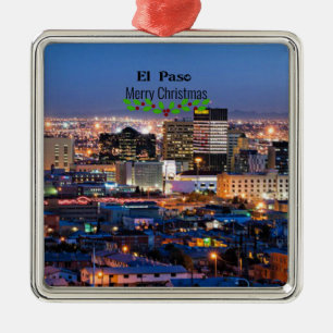 Adorno Metálico El Paso, Texas de noche