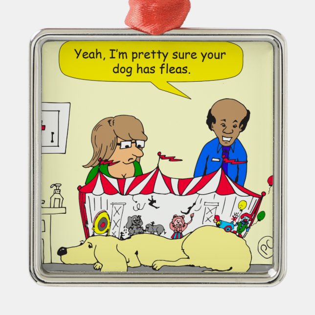 Adorno Metálico el perro 626 tiene dibujo animado de las pulgas (Frente)