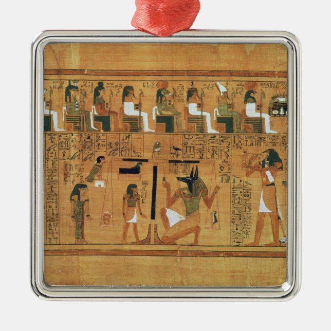 Adorno Metálico El pesaje del corazón contra la pluma de (Frente)