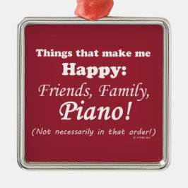 Adorno Metálico El piano me hace feliz
