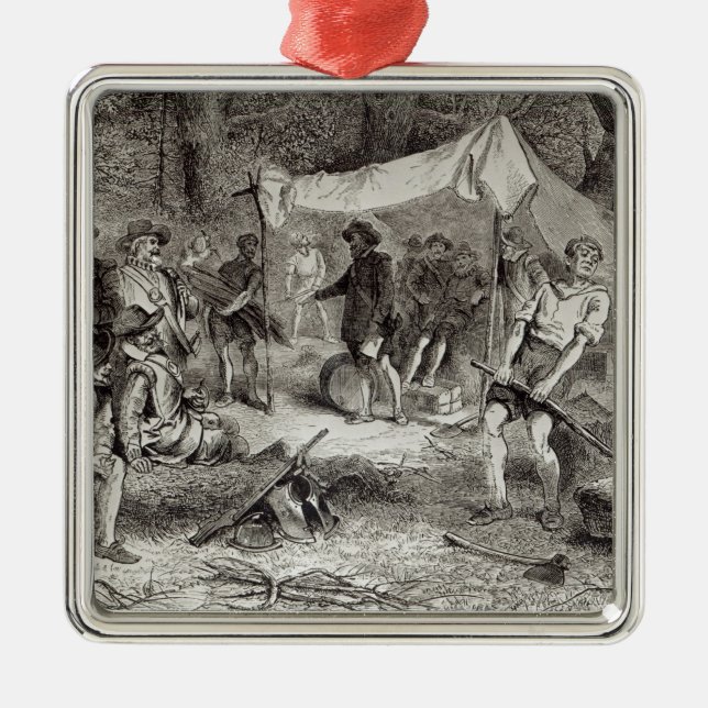 Adorno Metálico El primer día en Jamestown (Frente)