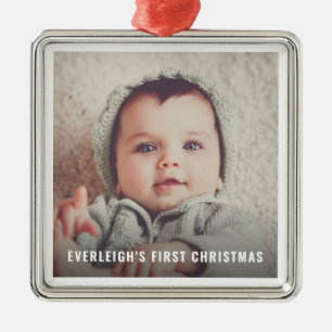 Adorno Metálico El primer obsequio de fotos navideñas del bebé