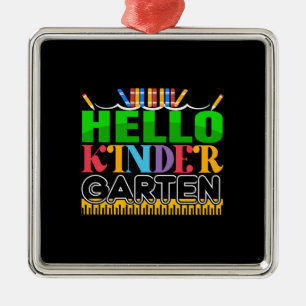 Adorno Metálico El profesor Hello Kinder Garten