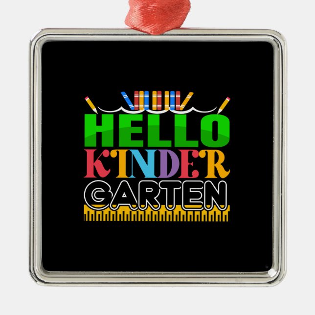 Adorno Metálico El profesor Hello Kinder Garten (Frente)