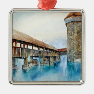 Adorno Metálico El puente de la capilla en Lucerna (Suiza)