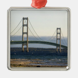 Adorno Metálico El puente de Mackinac que atraviesa los Estrechos 
