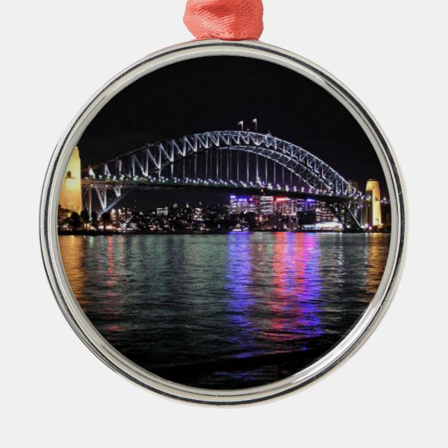Adorno Metálico El puente del puerto de Sydney de noche (Frente)