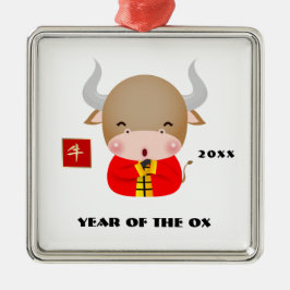 Adorno Metálico El regalo del año Ox chino