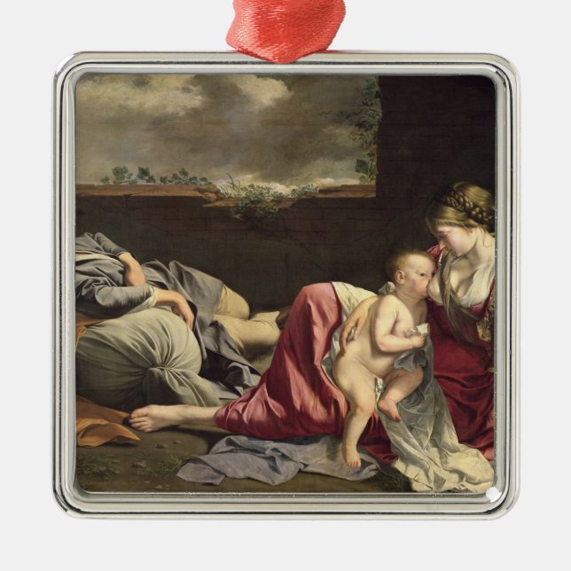 Adorno Metálico El resto en el vuelo en Egipto, 1628 (Frente)