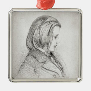 Adorno Metálico El retrato de Johanes Brahms envejeció veinte,