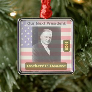 Adorno Metálico El retro político Herbert Hoover Presidente Art 1