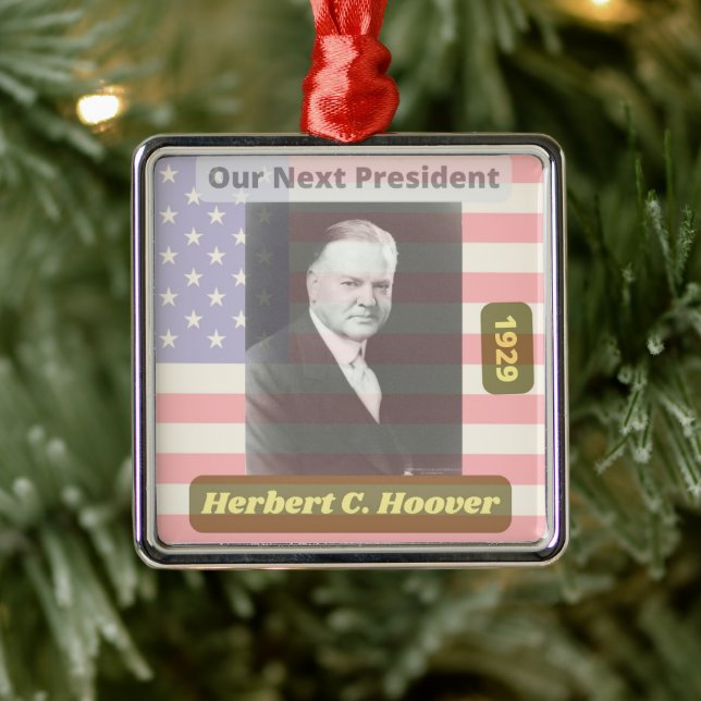 Adorno Metálico El retro político Herbert Hoover Presidente Art. 1 (Árbol)