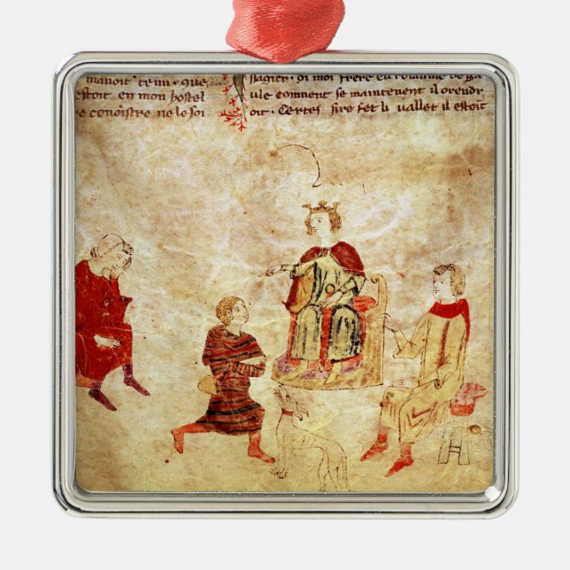 Adorno Metálico El Rey Arturo en su trono rodeado (Frente)