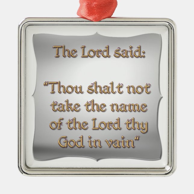 Adorno Metálico El segundo mandamiento (Frente)