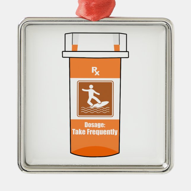 Adorno Metálico El Surfing Es Mi Medicina (Frente)